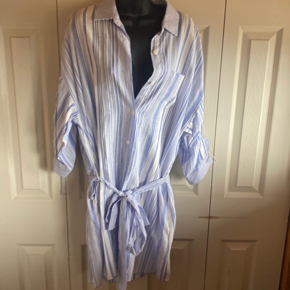 Violet Weekend 100% Cotton long sleeve button front Dress Size-Large